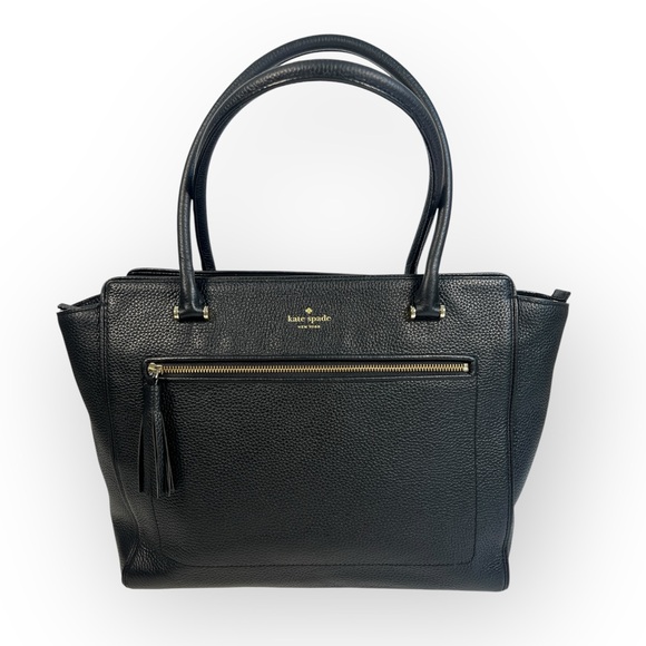 kate spade Handbags - Kate Spade Black Pebbled Leather Chester Street Allyn  Large Zip Tote